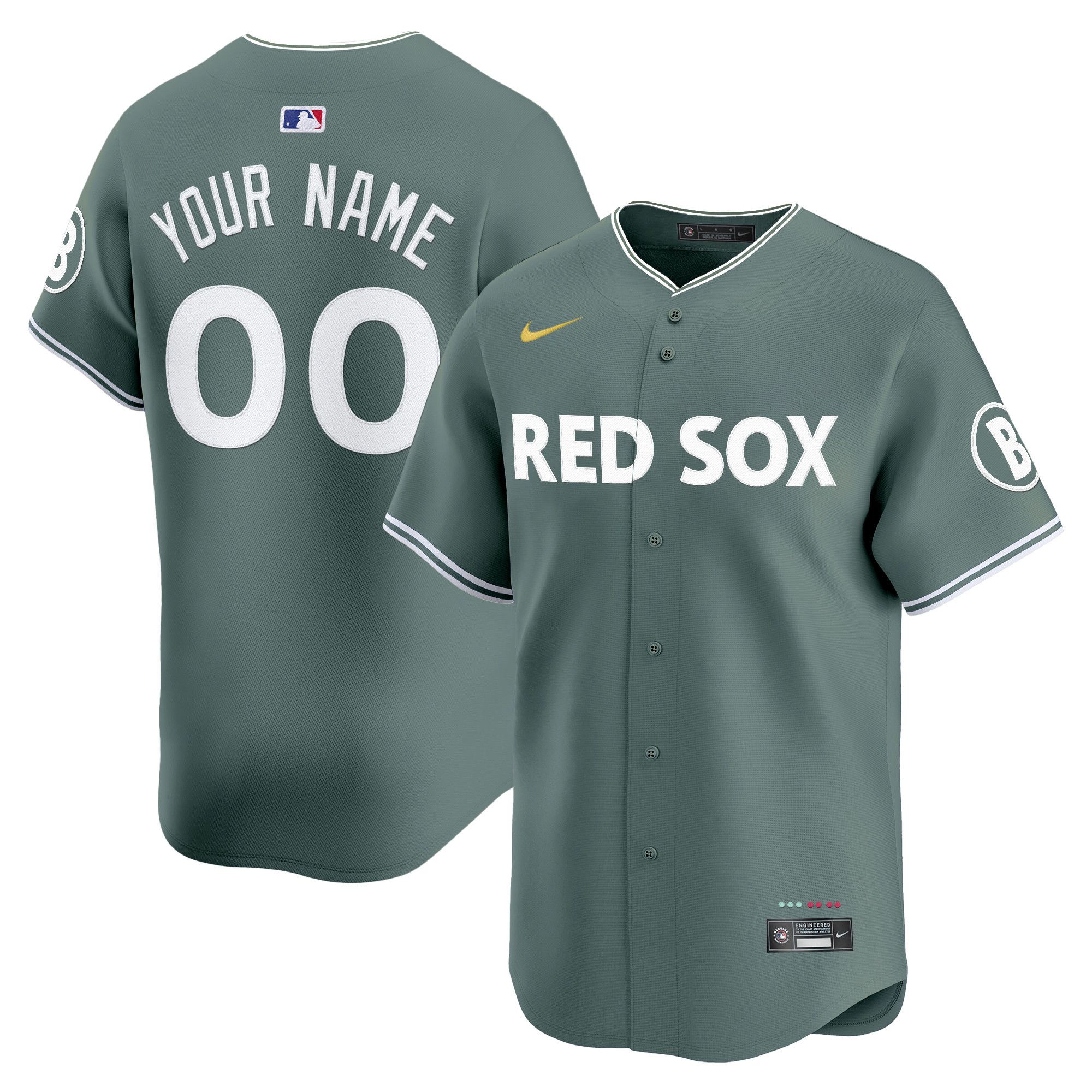 Men Boston Red Sox Green Nike 2025 City Connect Vapor Premier Limited Custom MLB Jersey